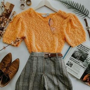 Vintage plush yellow sweater